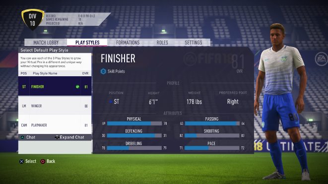 Fifa18 プロクラブの変更点とスキルツリー一覧 くものみ