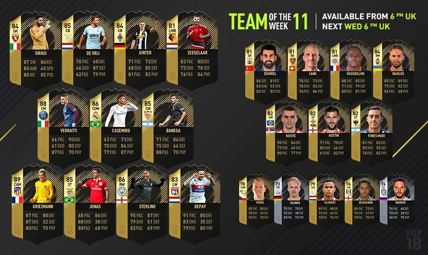 TOTW(11週目) TOTW(11週目)